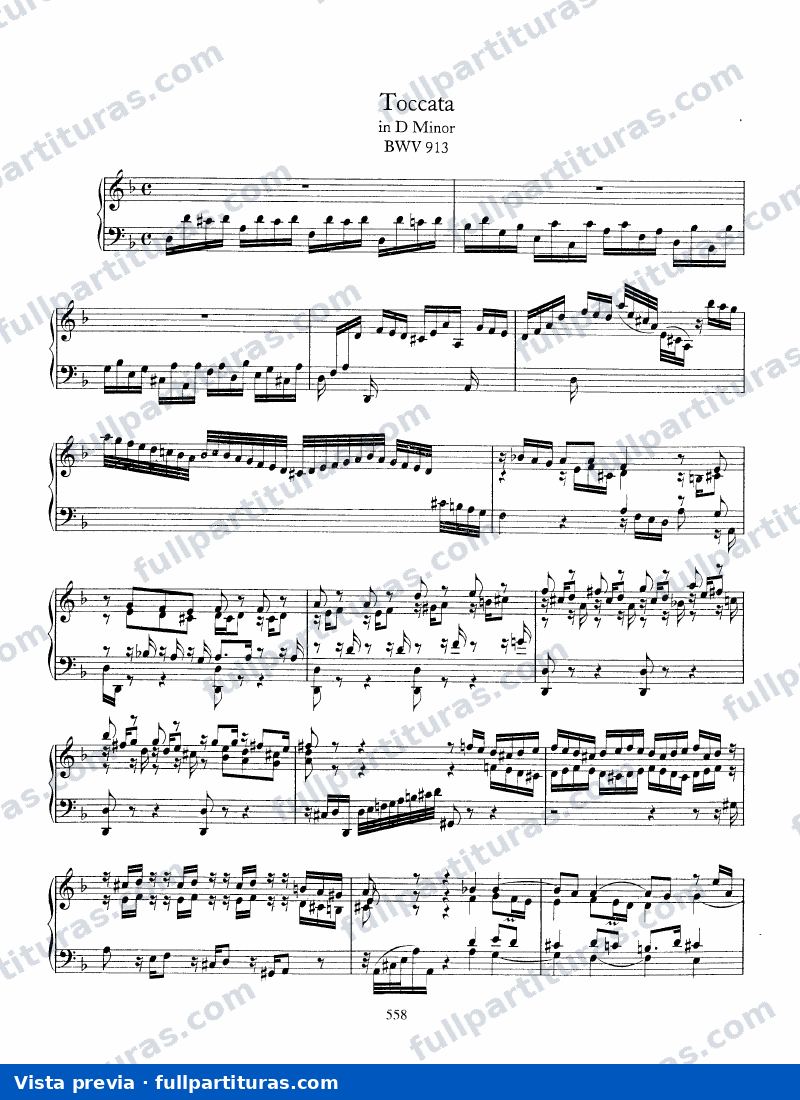 Toccata BWV 913 en Re menor — preview