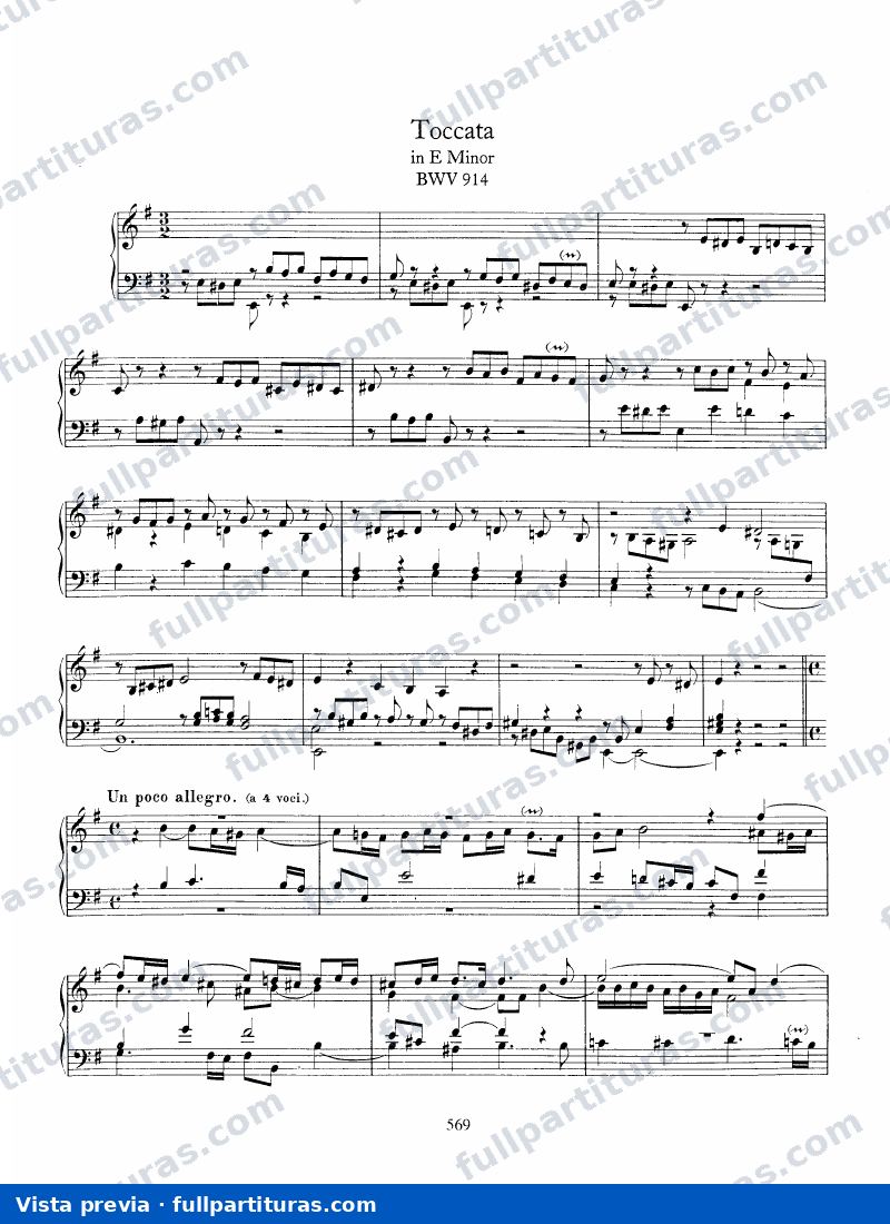 Toccata BWV 914 en Mi menor — preview