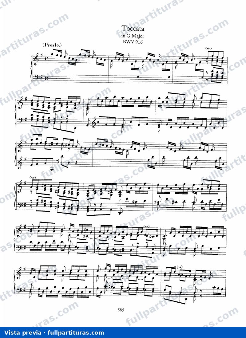 Toccata BWV 916 en Sol mayor — preview