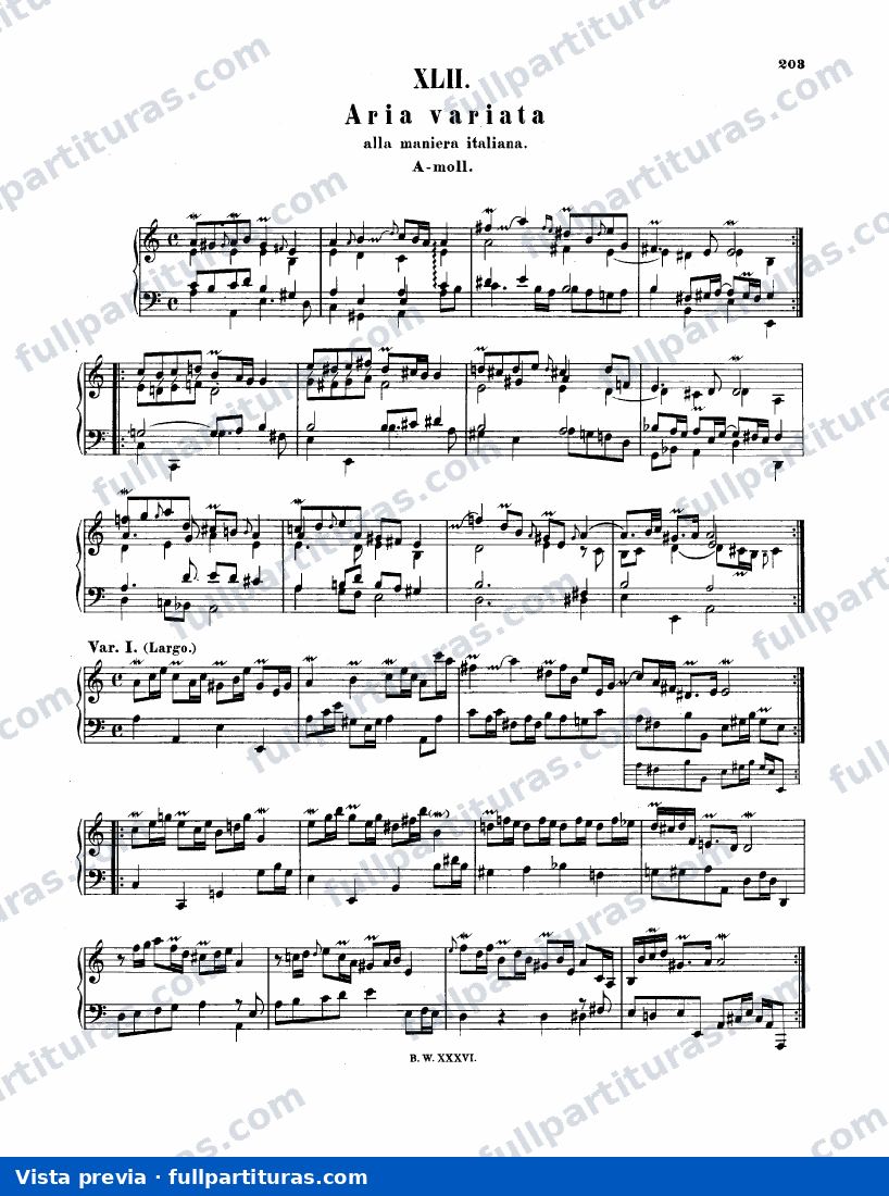 Aria variata in A minor, BWV 989 — preview