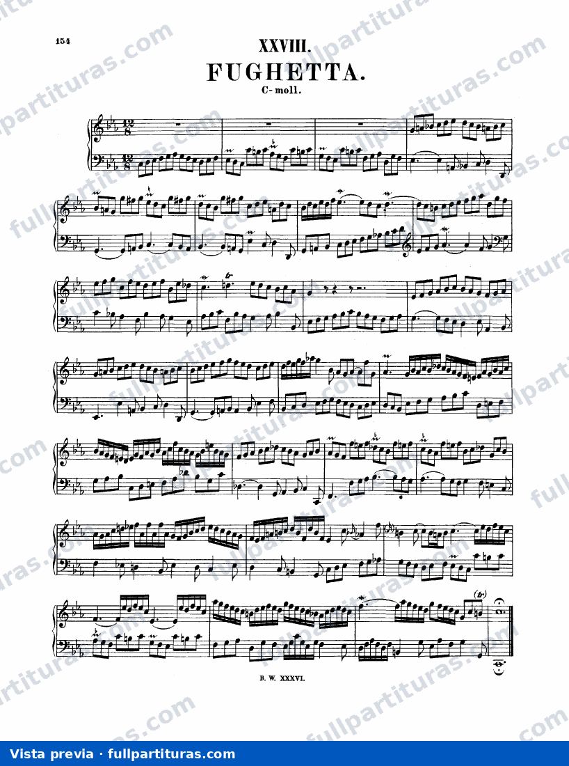 Fugheta en do menor BWV 961 — vista previa