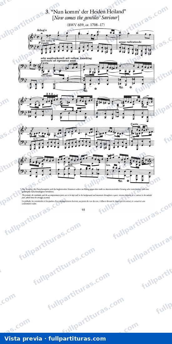 Nun komm der Heiden Heilan BWV 659 — preview