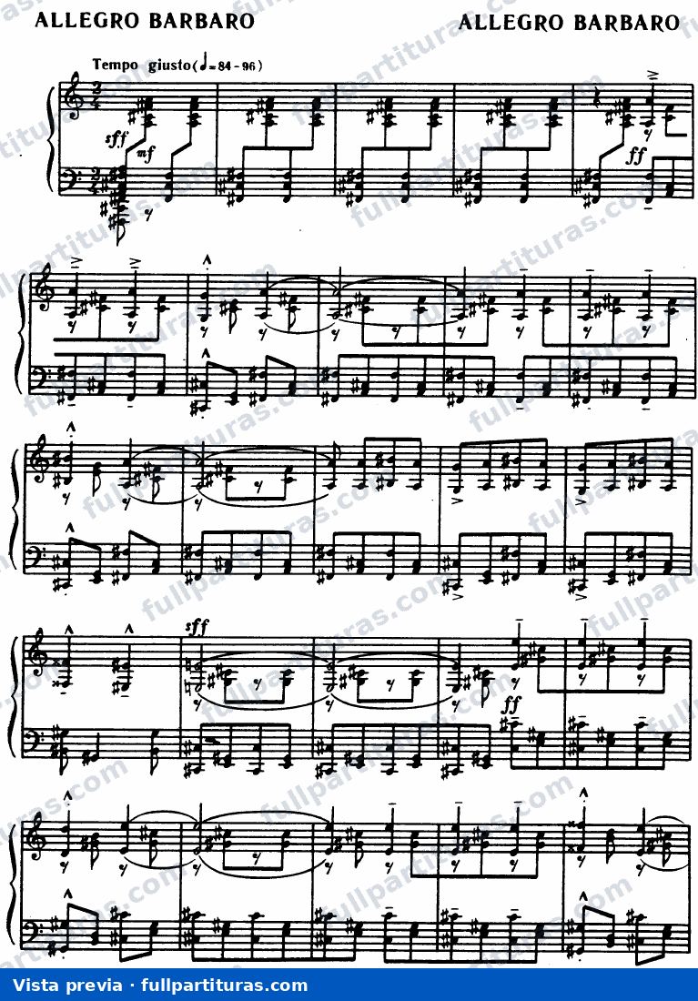 Allegro Barbaro, Sz.49 — preview