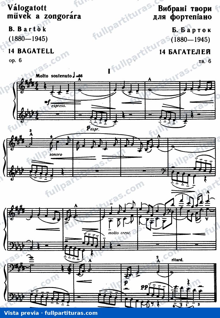 14 Bagatelles, Sz.38 — preview