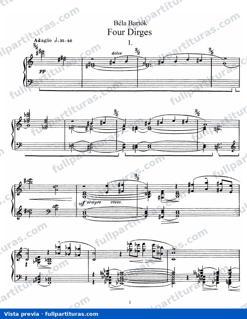 4 Dirges, Sz.45 — preview