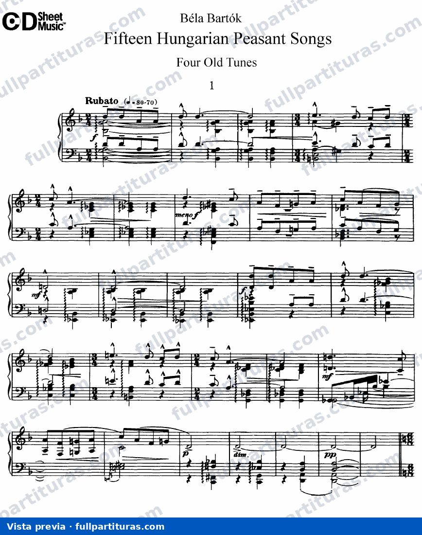 15 Hungarian Peasant Songs, Sz.71 — preview