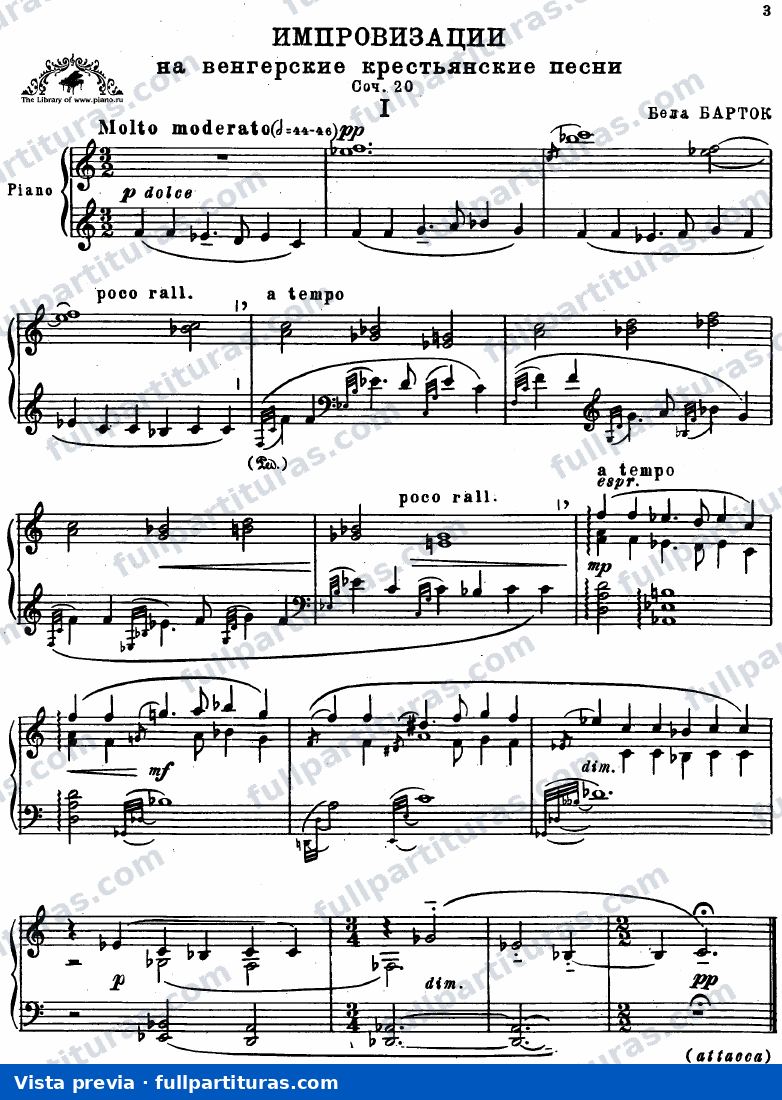 Improvisations on Hungarian Peasant Songs, Op.20 — preview