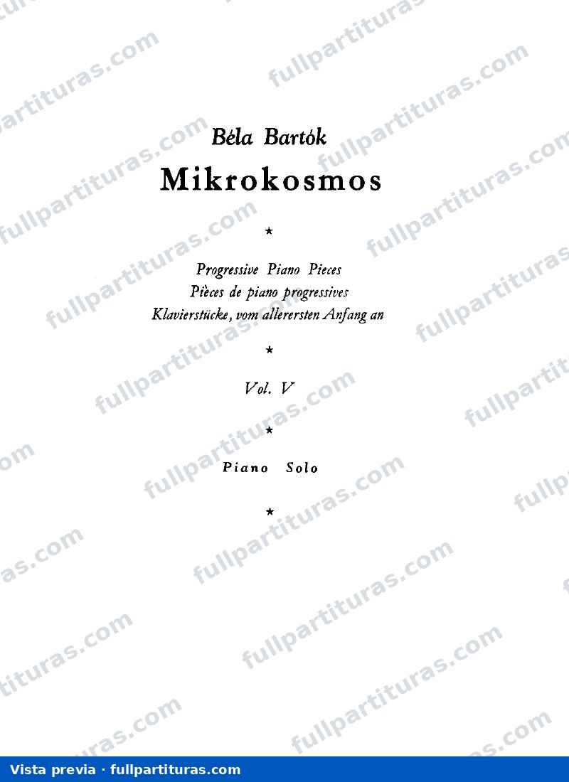 Mikrokosmos, Sz.107: Volumen 5 — preview