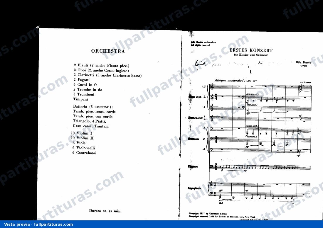 Mikrokosmos, Sz.107: Piano Concerto No.1, Sz.83 — preview