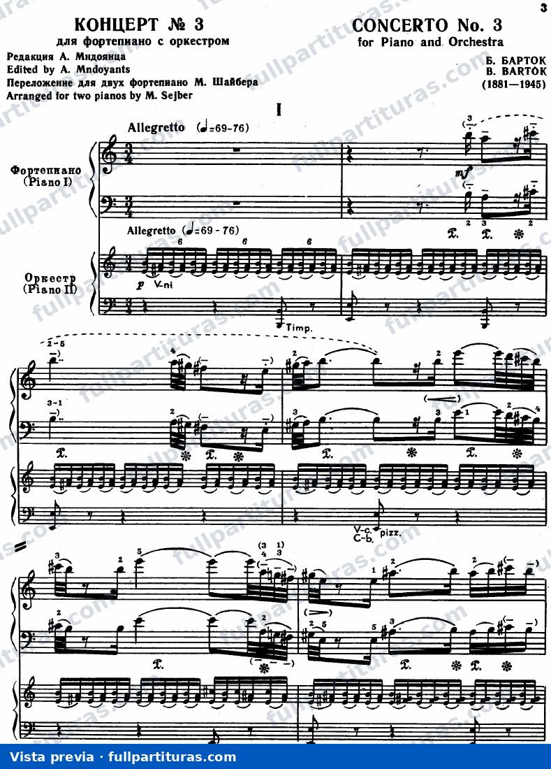 Piano Concerto No.3, Sz.119 — preview