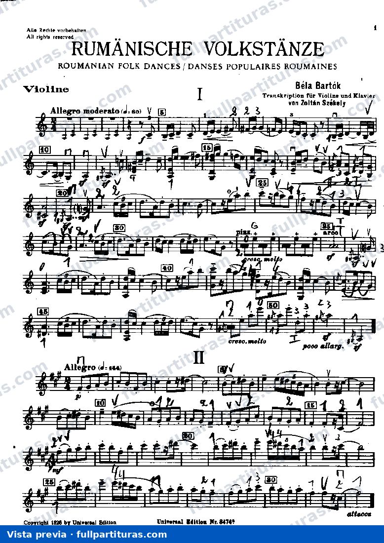 Romanian Folk Dances, — preview