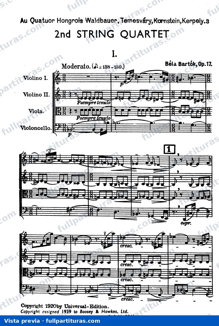 String Quartet No.2, Op.17 (Sz.67) — preview