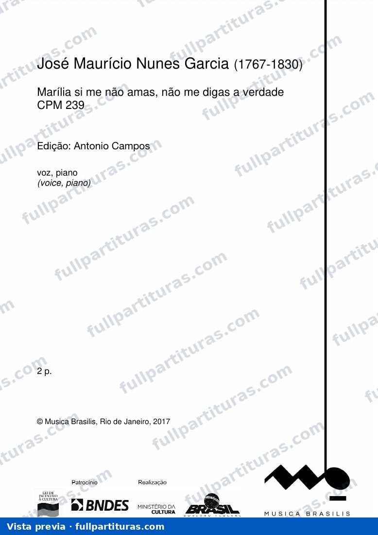 Marília si me não amas, não me digas a verdade — preview