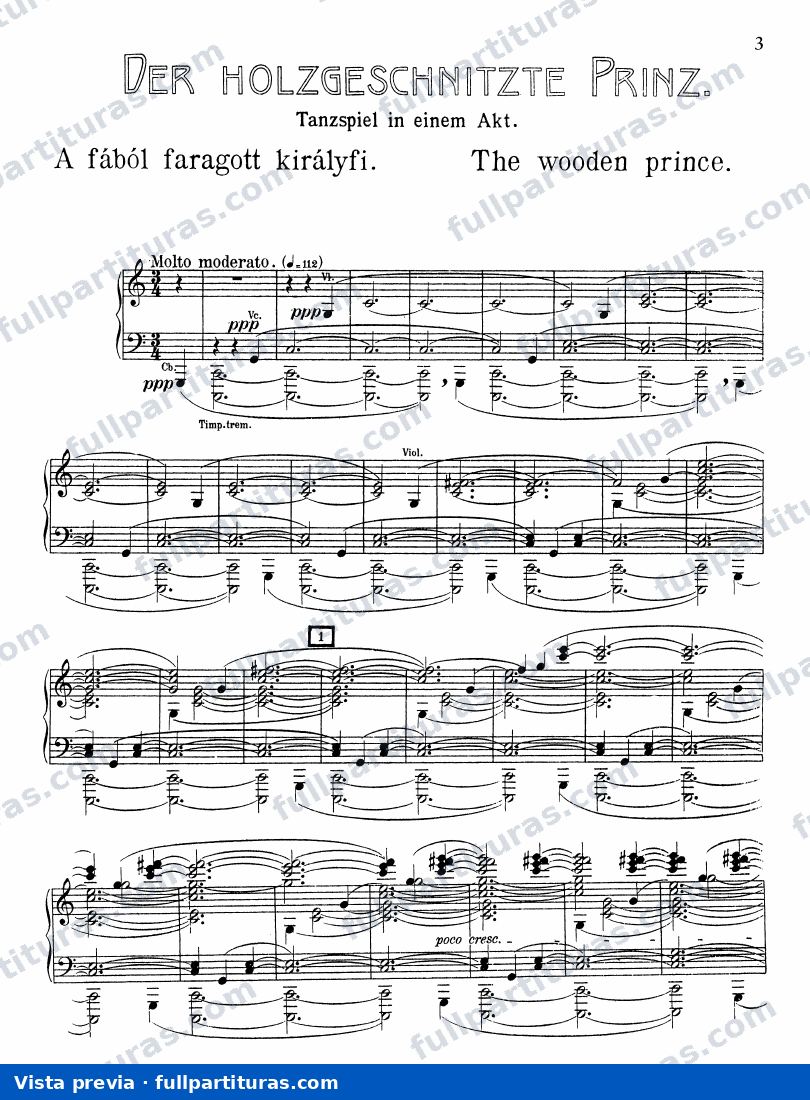 The Wooden Prince, Sz.60 (Op.13) — preview