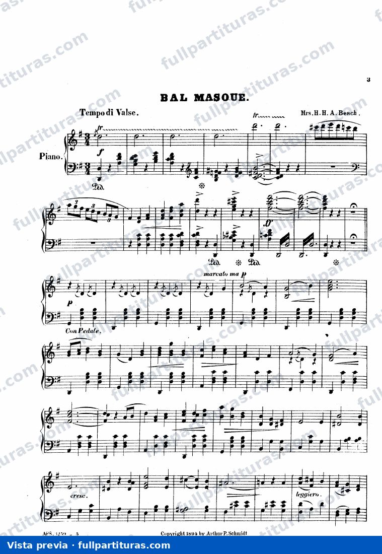 Bal masqué, Op.22 — preview