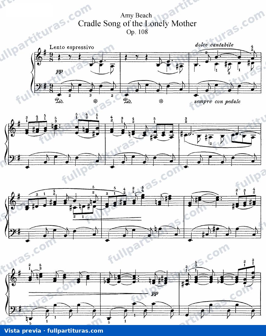 Cradle Song of the Lonely Mother, Op.108 — preview