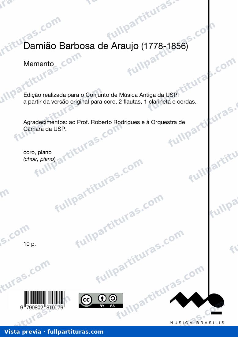 Memento coro e orquestra de câmara) — preview