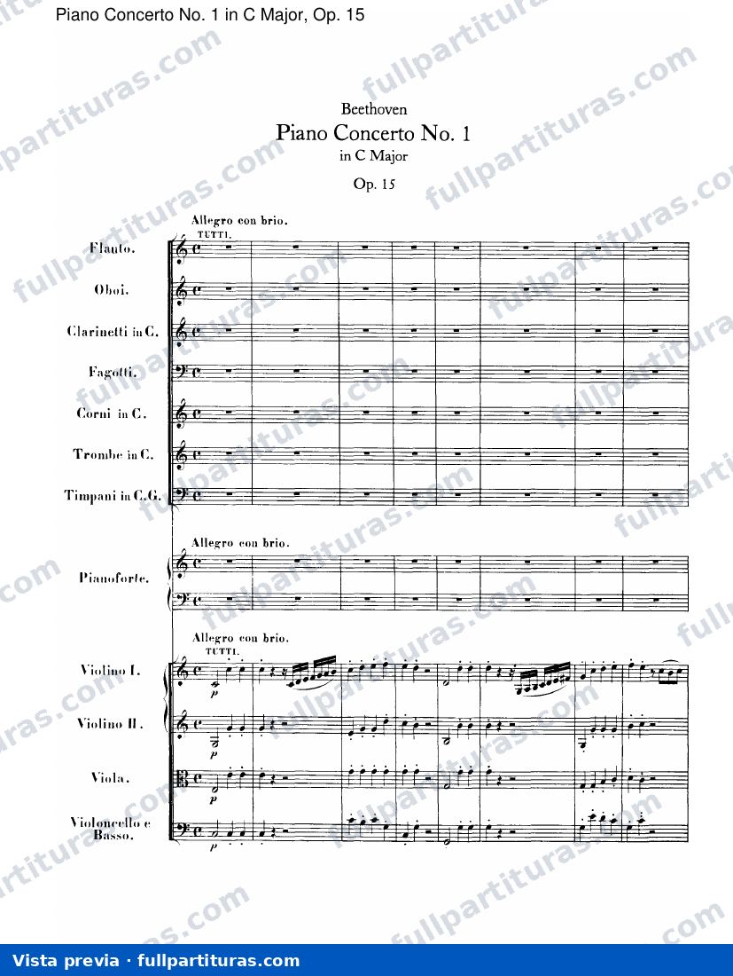 Concierto para Piano y Orquesta Nº 1 en C Mayor, Op 15 — preview