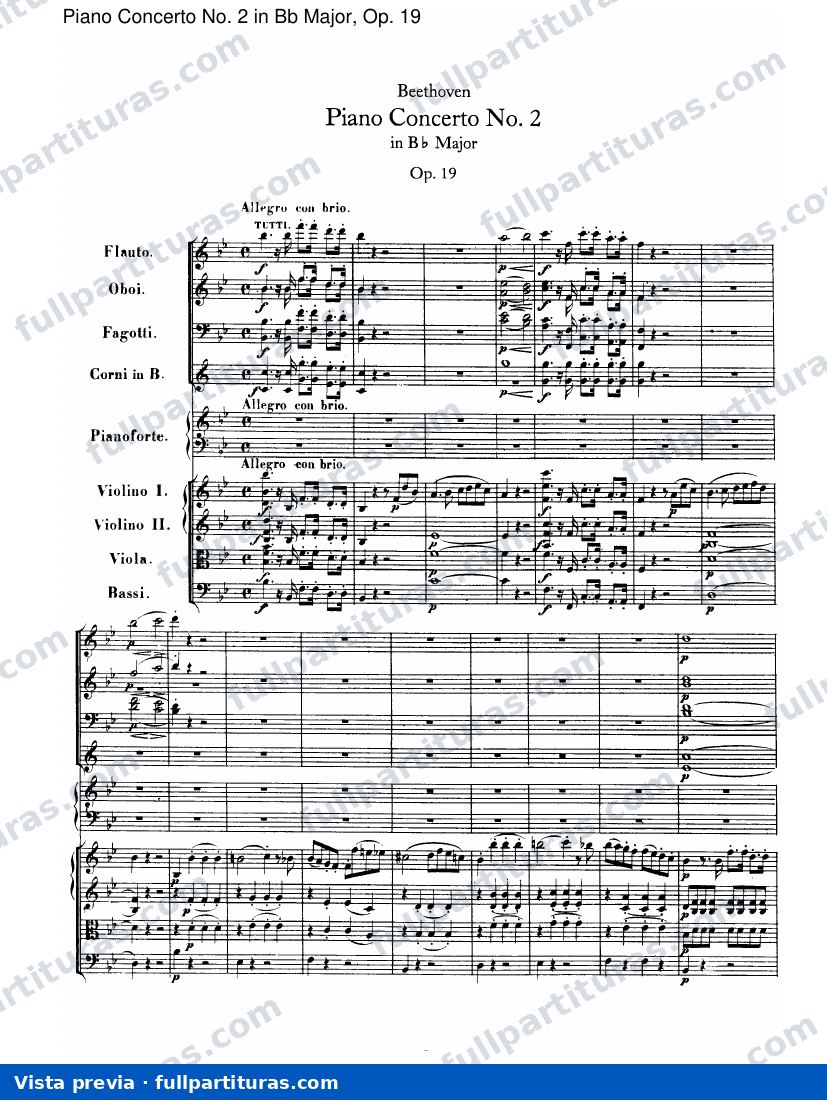 Concierto para Piano y Orquesta Nº 2 en Bb Mayor, Op 19 — vista previa