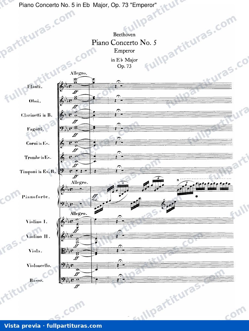 Concierto para Piano Nº 5 in Eb Mayjor, Op 73 'Emperador' — preview