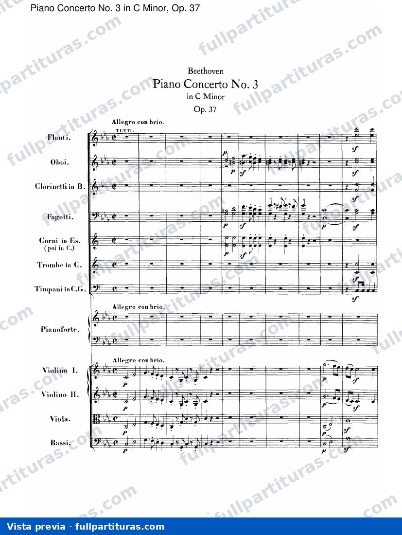 Concierto para Piano y Orquesta Nº 3 en C Menor, Op 37 — preview