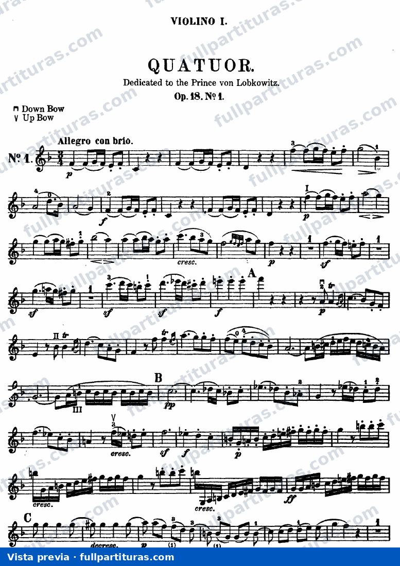 Cuartetos: Violín 1 — preview