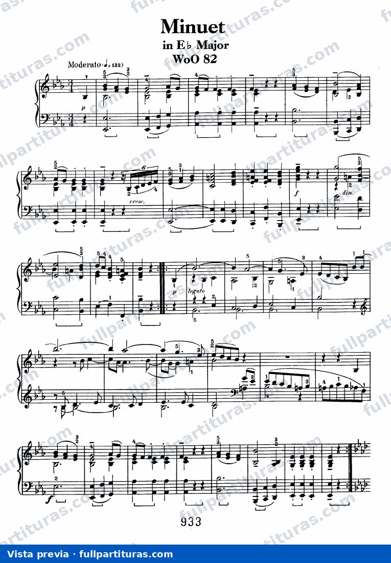 Minuet, WoO 82 — preview