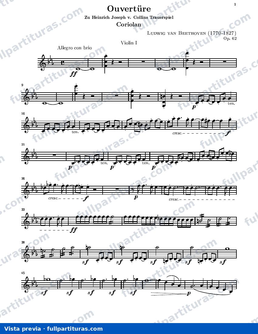Coriolano: Violín 1º — preview