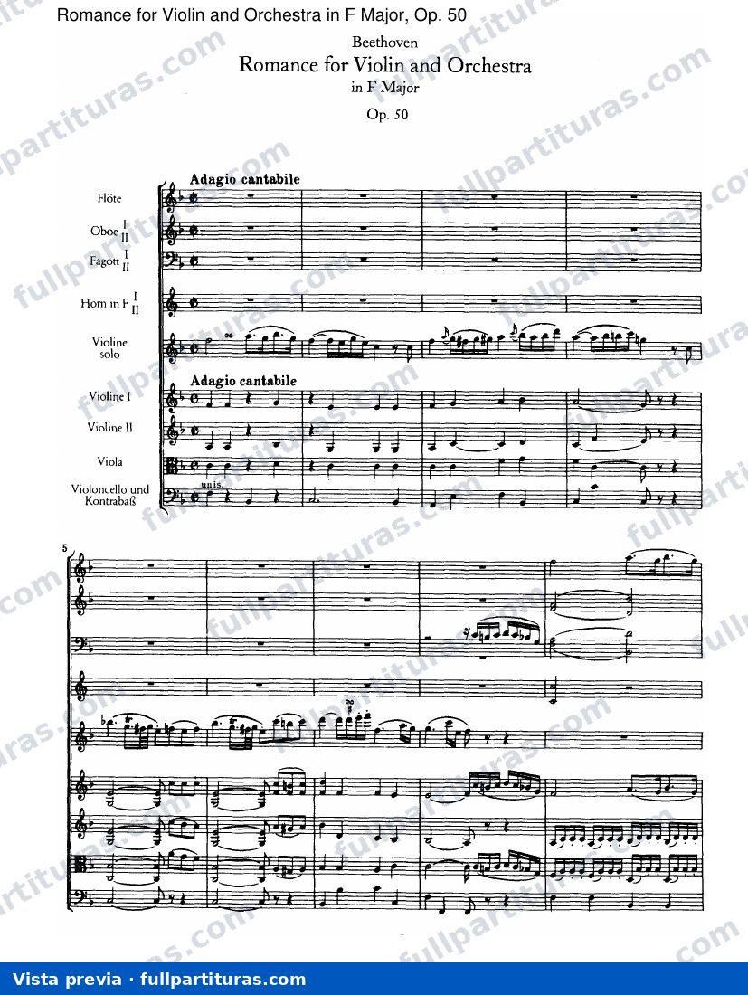Romanza para violín y orquesta Nº 2 en FaM Op.50 — preview