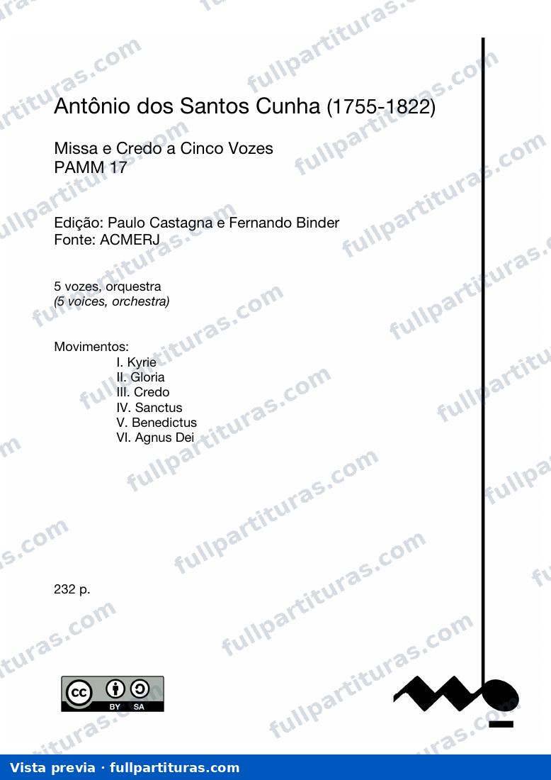 Missa e credo a 5 vozes — preview