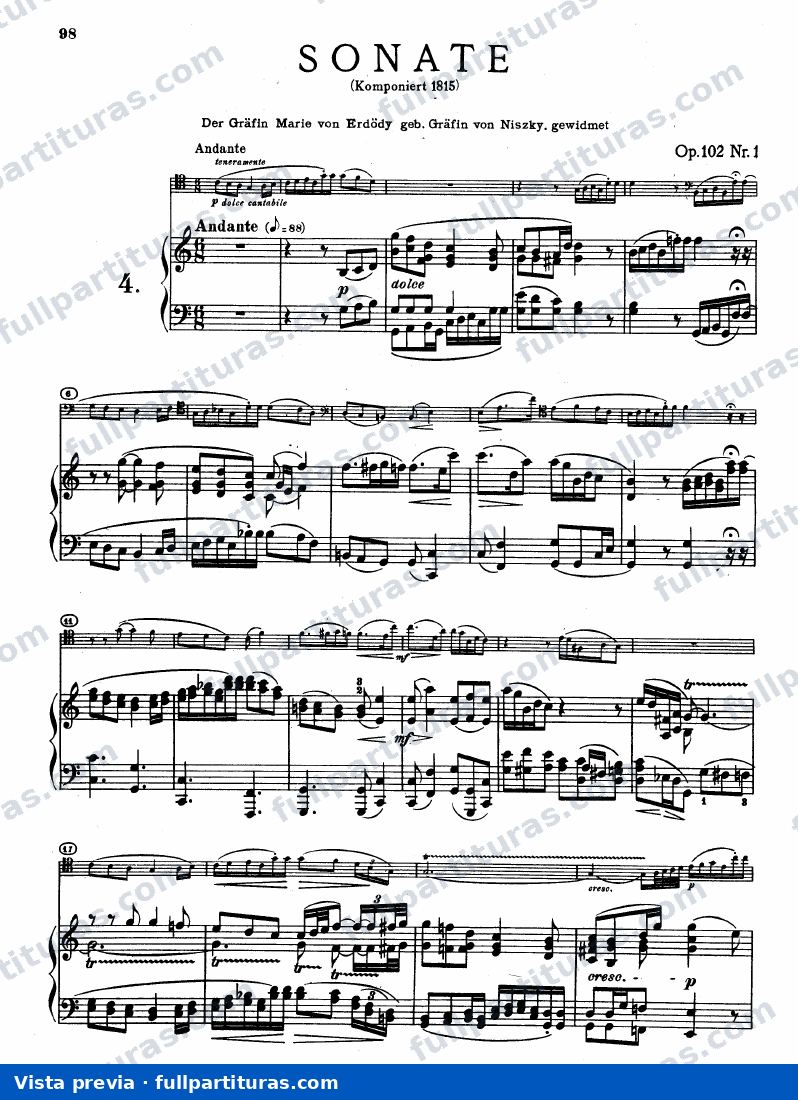 Sonata para Violoncello Nº 4 Op. 102 — preview