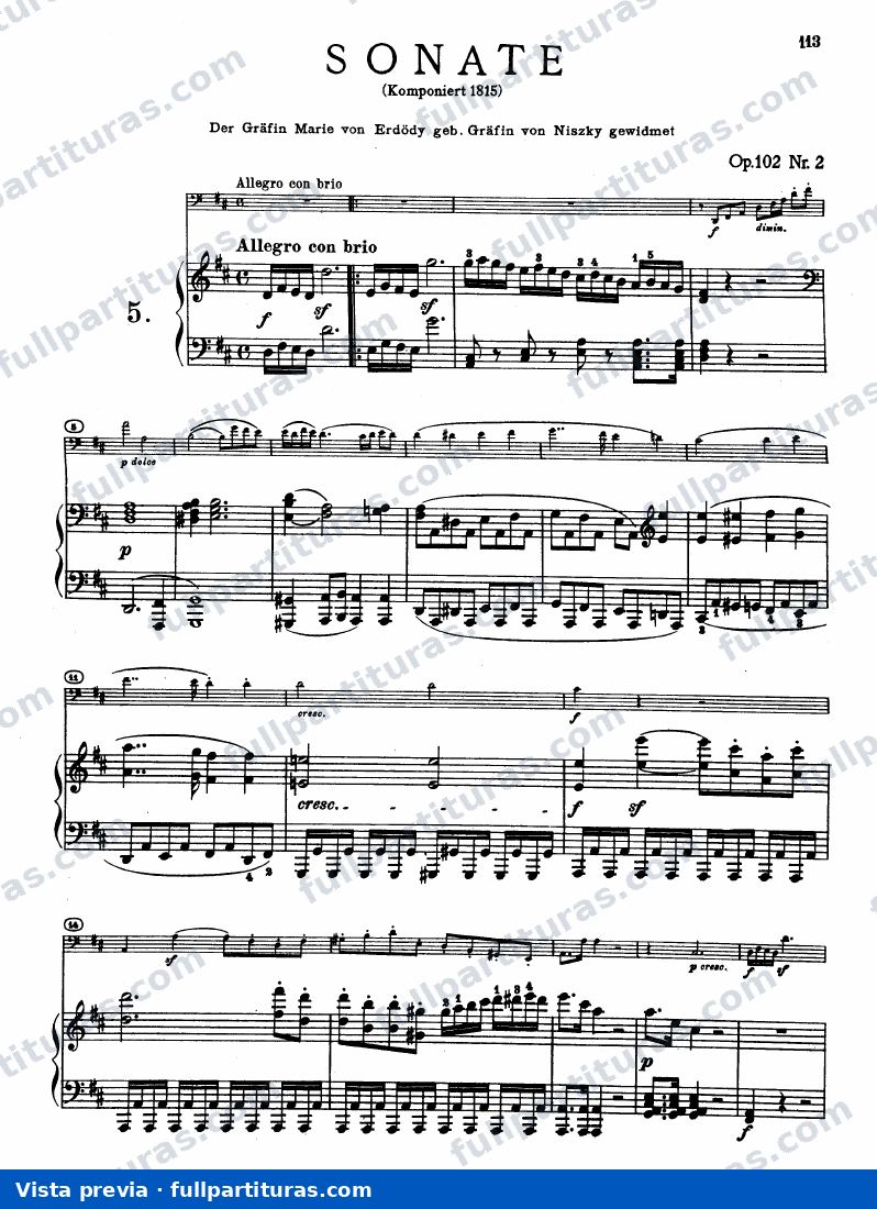 Sonata para Violoncello Nº 5 Op. 102 — preview