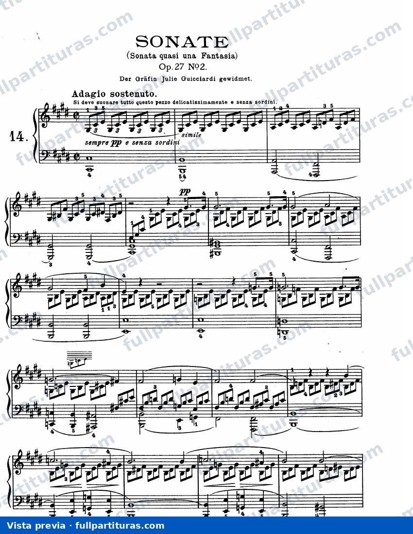 Op. 27, No. 2 Claro de Luna — preview