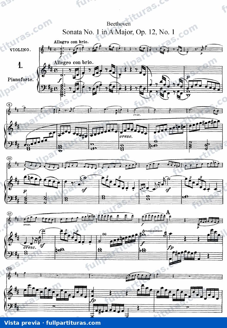 3 Sonatas WoO 47: Sonata para Violín y Piano Nº 1 Op. 12 — preview