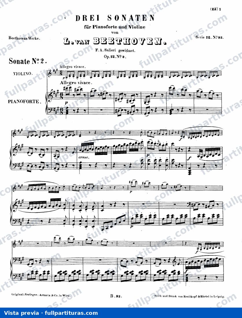 Sonata para Violín y Piano Nº 2 Op. 12 — preview