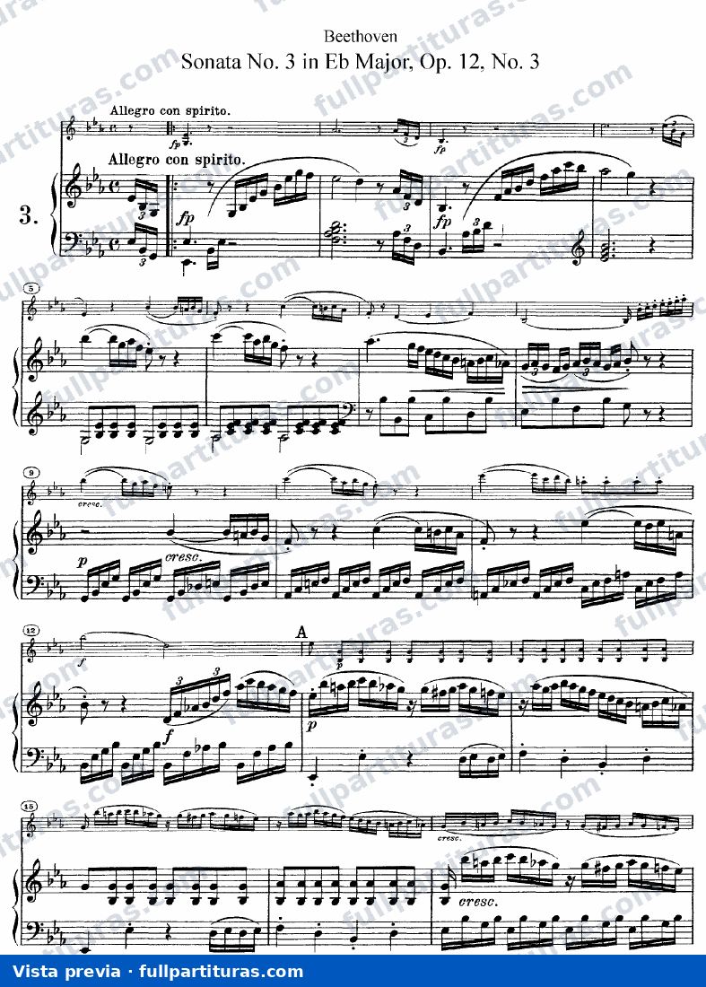 Sonata para Violín y Piano Nº 3 Op. 12 — preview