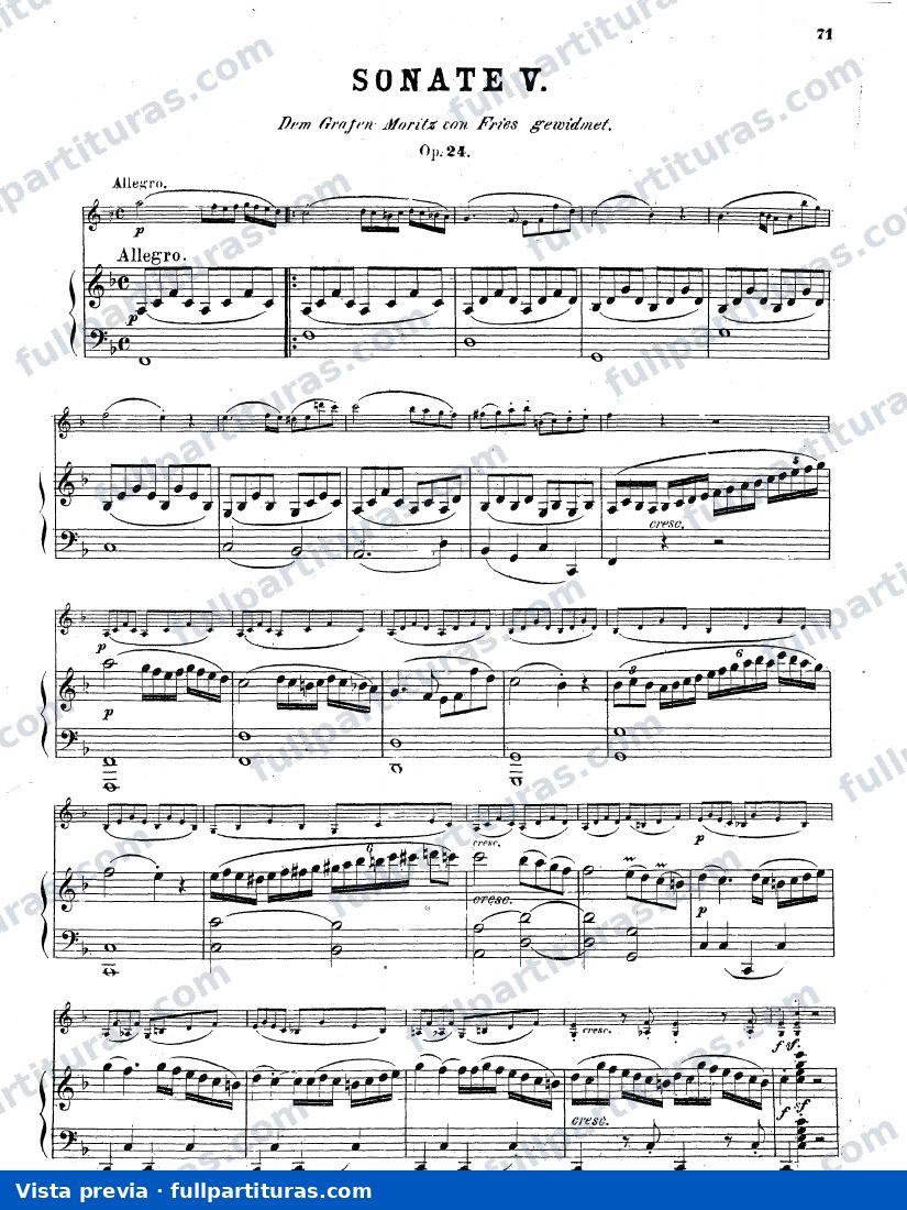 Sonata para Violín y Piano Nº5 Op. 24 — preview