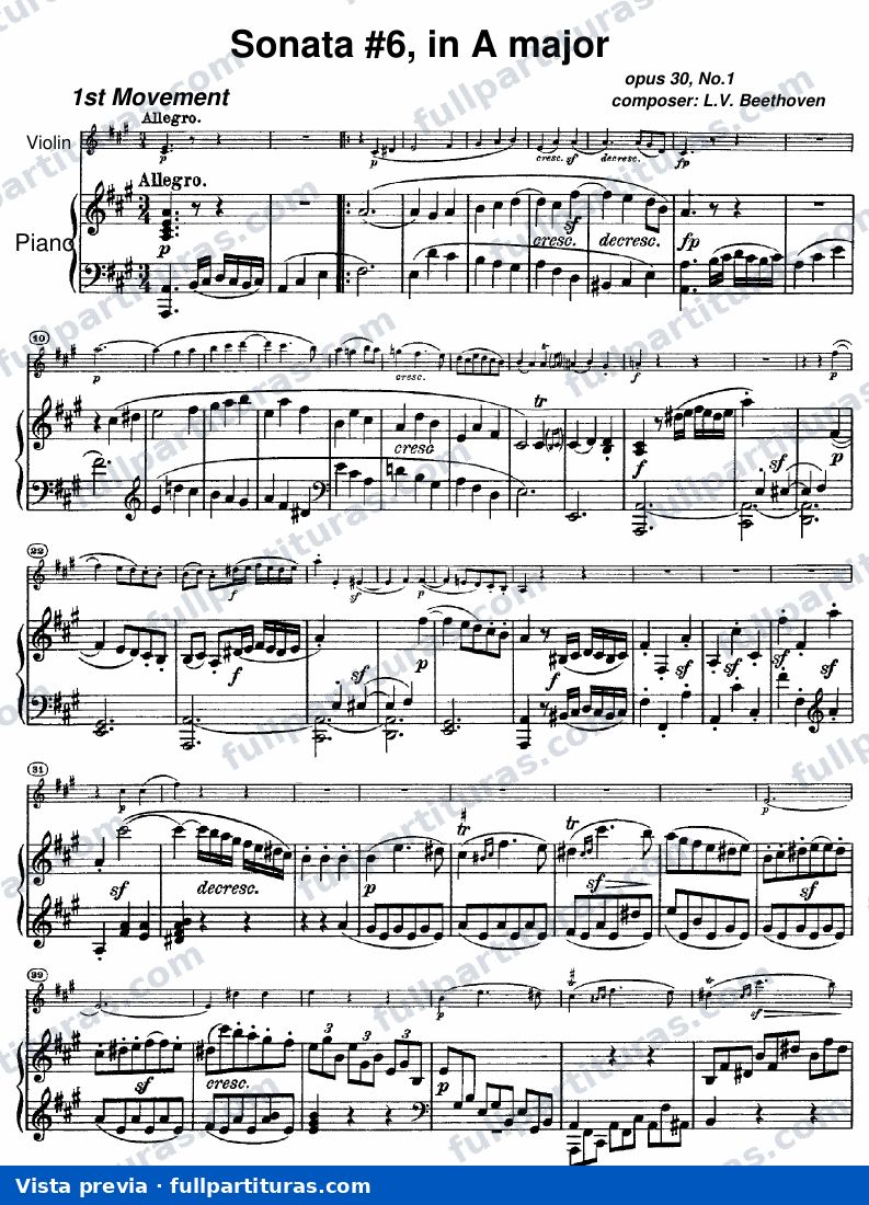 Sonata para Violín y Piano Nº 6 Op. 30 — preview
