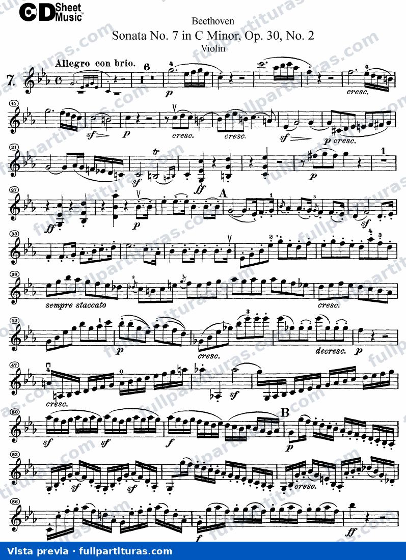 Sonata para Violín y Piano Nº 7 Op. 30 — preview