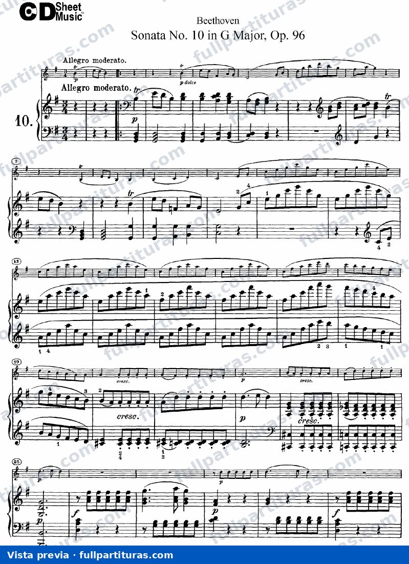 Sonata para Violín y Piano Nº 10 Op. 96 — preview