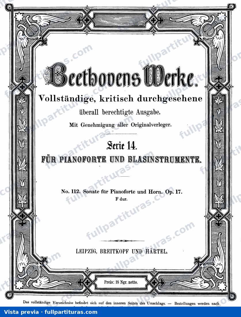 Sonata para Trompa y Piano Op. 17 — preview