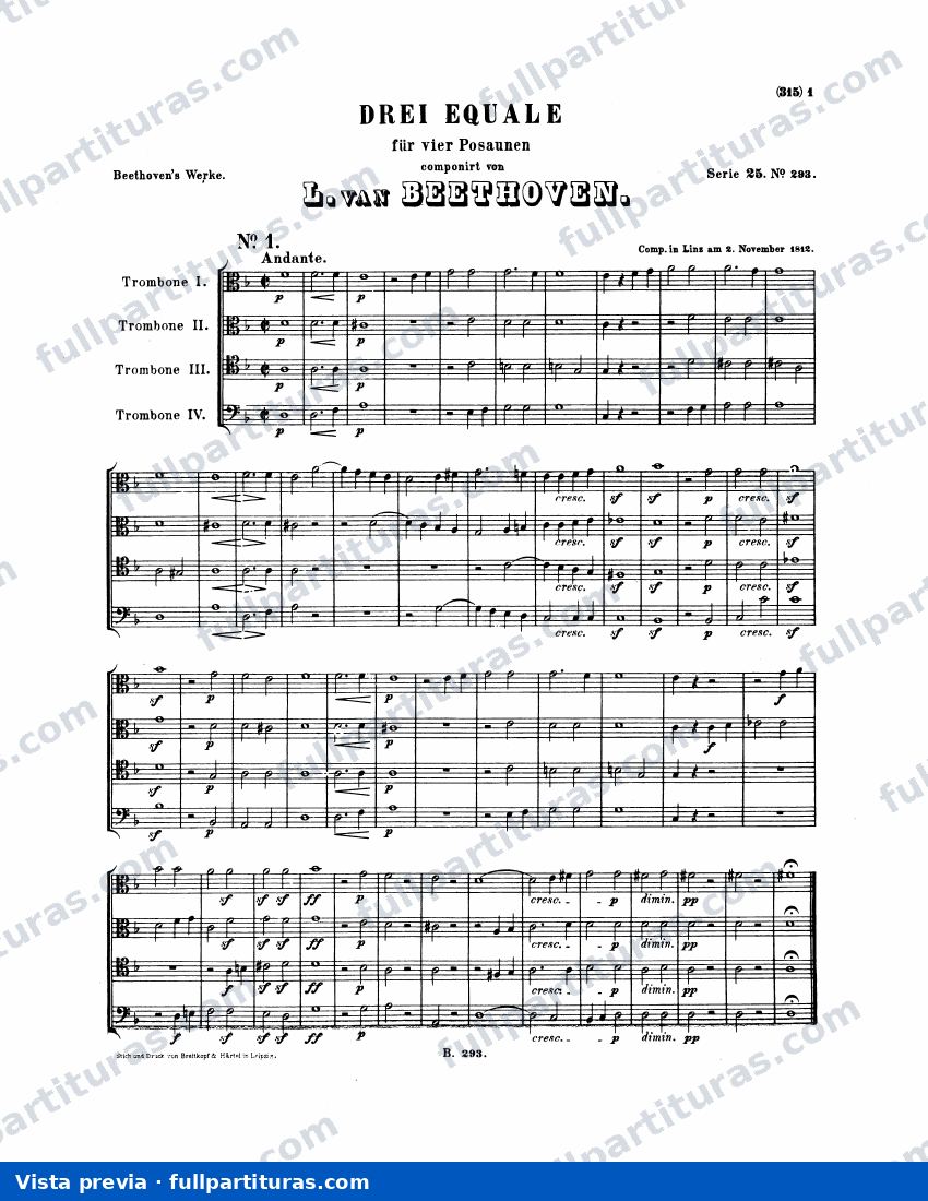 Drei Equale para 4 Trombones — preview