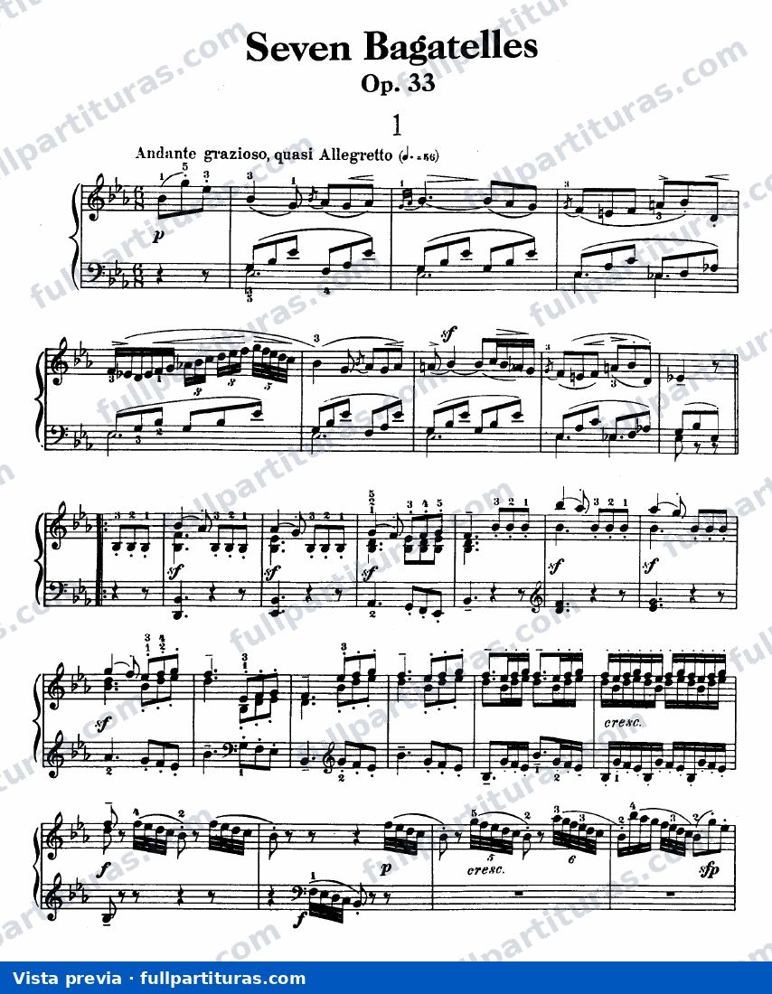 7 Bagatelles Op. 33 — vista previa