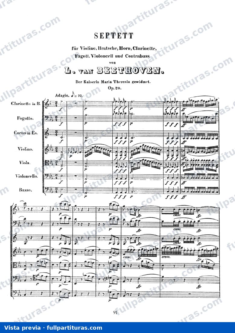 Septeto en Mib mayor, Op. 20 — preview