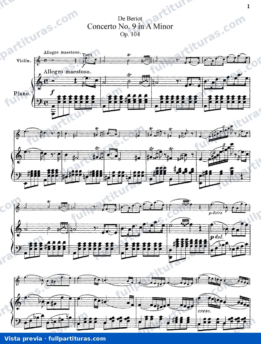 Concierto nº 9 para Violín y Orquesta Op.104 — preview