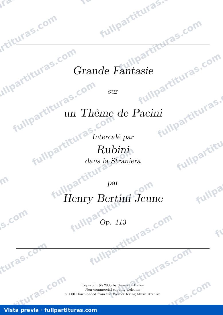 (LIBRO 2): Grande Fantaisie sur un ThÃ¨me de Pacini, Op.113 — preview