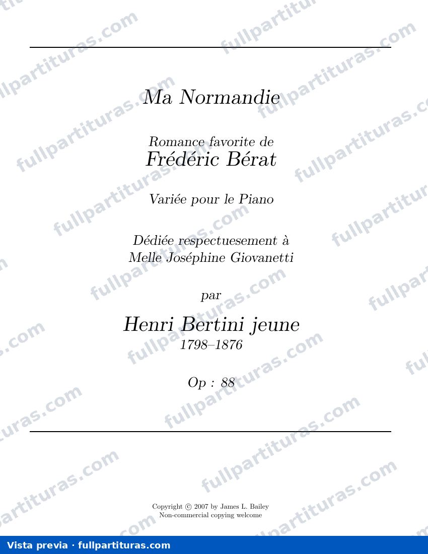 Ma Normandie, Op.88 — preview