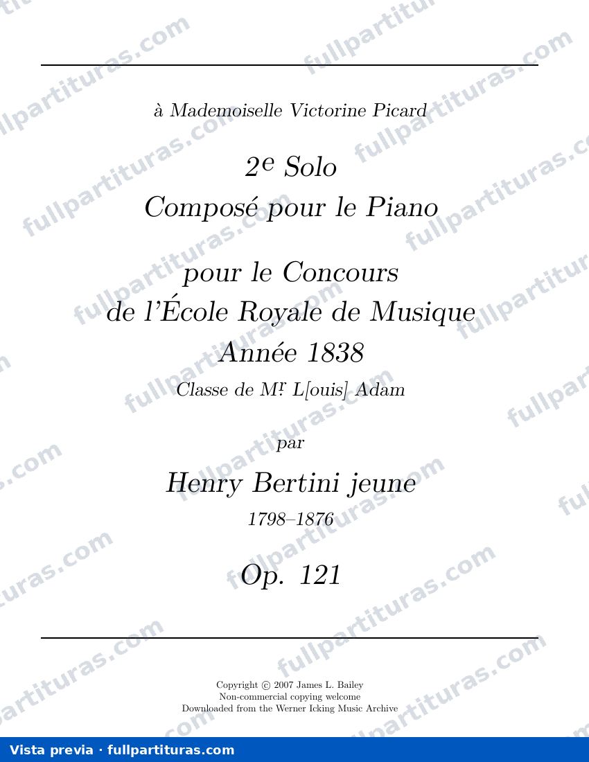 Solo de concours No.2, Op.121 — preview