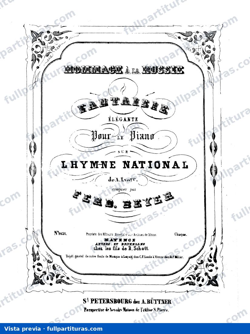 No1: Hymne national russe de A. Lvoff. — preview