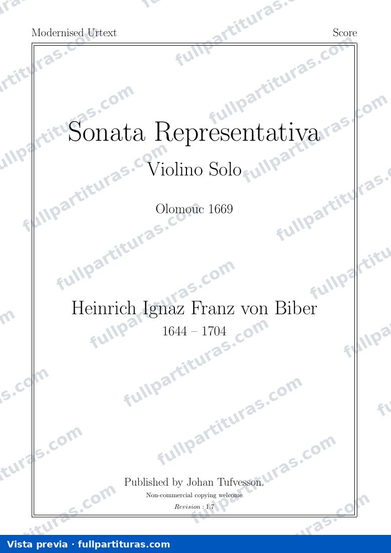 Sonata violino solo representativa — preview